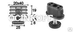Фото 20*40мм заглушка для трубы и профиля овальная с резьбой М8 в комплекте с оп