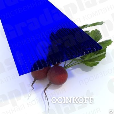 Фото Сотовый поликарбонат синий 4,0 мм 6х2,1 м.