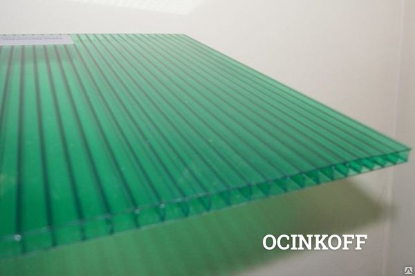 Фото Сотовый поликарбонат 6мм (2,1х6м) зеленый ЮГ-Ойл-Пласт