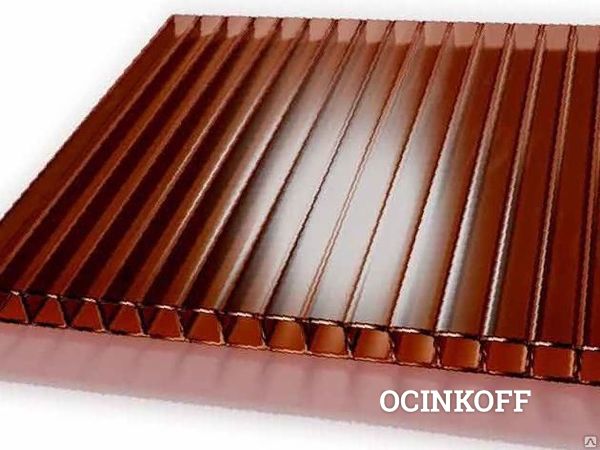 Фото Сотовый поликарбонат в листах PetAlex Platino 6мм коричневый 1,35 кг/м2, 2,