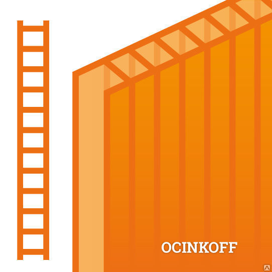 Фото Сотовый поликарбонат 10 мм «Юг-стандарт» оранжевый, 2100*6000 мм