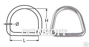 Фото 3*20мм кольцо D-образное сварное, нерж. сталь А2