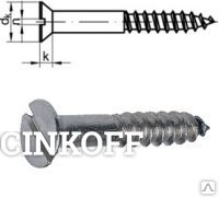 Фото 3,5*10 шуруп острый, потай. голова, шлиц, цинк DIN97
