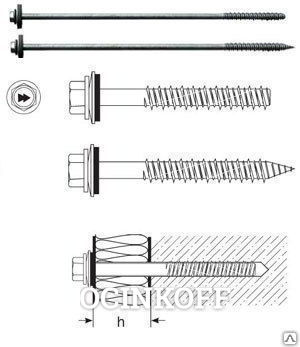 Фото Шуруп по бетону для крепления сэндвич-панели HARPOON HC-R 6.3 × 135мм