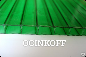 Фото Сотовый поликарбонат 4 мм зеленый усиленный &quot;Сибирские теплицы&quot;
