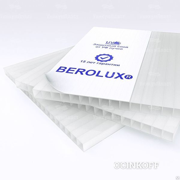 Фото Сотовый поликарбонат 16 мм Berolux опал, 2100*6000 мм