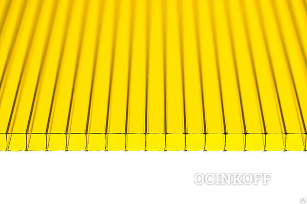 Фото Сотовый поликарбонат 6мм (2,1х6м) желтый ЮГ-Ойл-Пласт