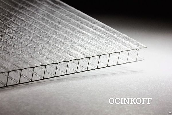 Фото Сотовый поликарбонат Колотый лёд прозрачный 6 мм, плотность 1,3