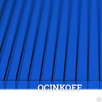 Фото Сотовый поликарбонат Синий 6 мм, плотность 0,91