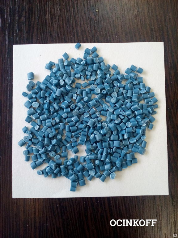 Фото Вторичная гранула полипропилена синего цвета