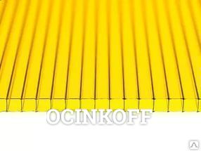 Фото Сотовый поликарбонат Желтый 25 мм, плотность 3,5.