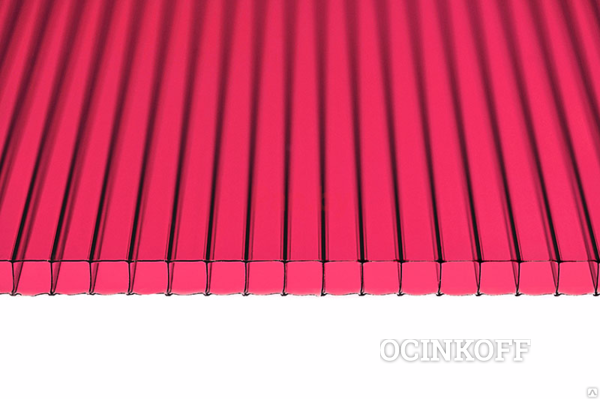 Фото Сотовый поликарбонат Бордовый 6 мм, плотность 0,91