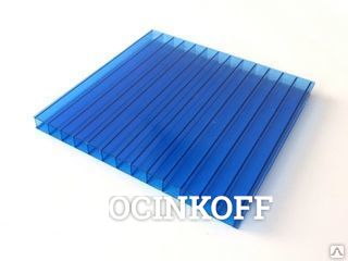 Фото Сотовый поликарбонат, цвет синий СПК 8 мм