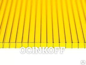 Фото Сотовый поликарбонат Желтый 4 мм, плотность 0,6