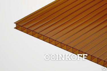 Фото Сотовый поликарбонат 6 мм бронза Novattro 2,1x6 м (12,6 кв,м), лист