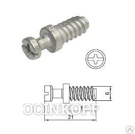 Фото 6*11*21мм шток-евровинт для стяжки эксцентриковой V20.Р