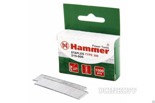 Фото Гвозди для степлера Hammer Flex 215-006 14мм, сечение 1.2мм, T-образные (т