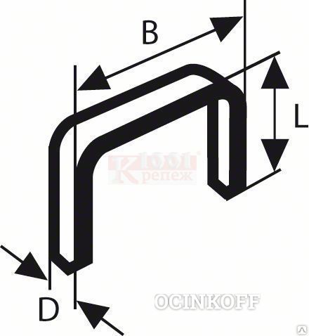 Фото BS-PMS 10/10.6мм Плоская металлическая скоба BOSCH тип 57, артикул 31651400