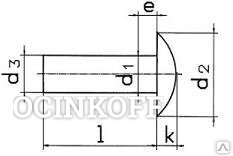 Фото 3*20 заклепка под молоток с полукр. низкой головой, латунь DIN674_*