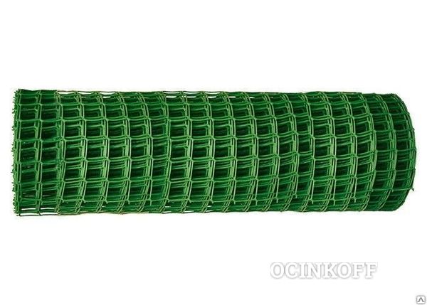 Фото Сетка пластиковая 1х20 м, ячейка 83х83 мм, зеленая Росcия