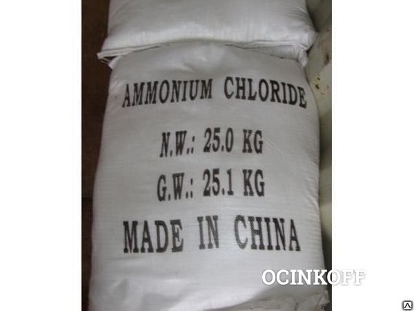 Фото Аммоний хлористый ч пр-во Китай, фас. 25 кг