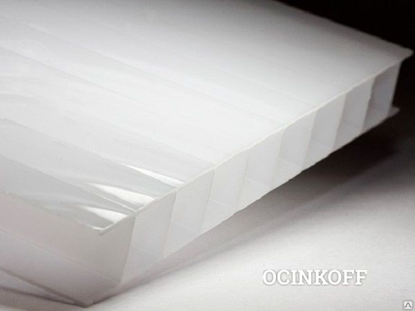 Фото Сотовый поликарбонат Молочный/Опал 6 мм, плотность 0,86