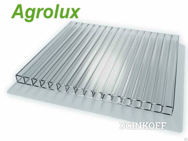 Фото Сотовый поликарбонат в листах Agrolux 3,5мм прозрачный 0,46 кг/м2 2,1х6м