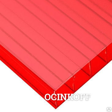 Фото Сотовый поликарбонат 4 мм красный усиленный &quot;Сибирские теплицы&quot;