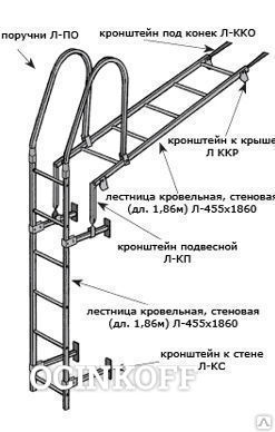 Фото Кронштейн к крыше для лестницы (черный)