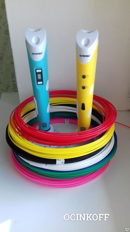 Фото АБС пластик для 3D ручки, наборы по 5 и 9 цветов