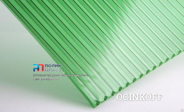 Фото Сотовый поликарбонат 4мм (сибирские теплицы) зеленый 2,1х12м