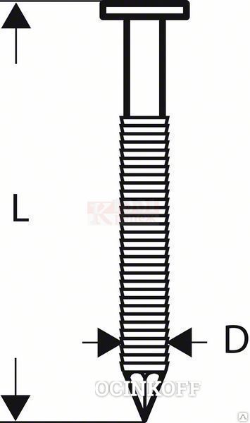 Фото BS-GKG RG 2.8x60мм Гвоздь BOSCH с круглой головкой RG, артикул 316514056365