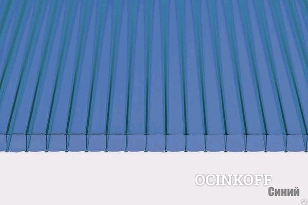 Фото Сотовый поликарбонат 12м 20 мм цв. синий