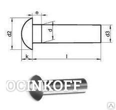 Фото 12*50 заклепка под мол. с полукр. гол, сталь DIN660