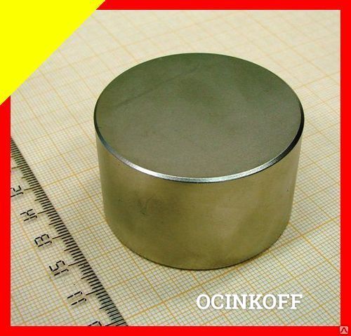 Фото Неодимовый магнит диск 50х30 мм силой 100 кг