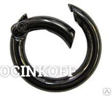 Фото 20мм карабин кольцо, черный никель