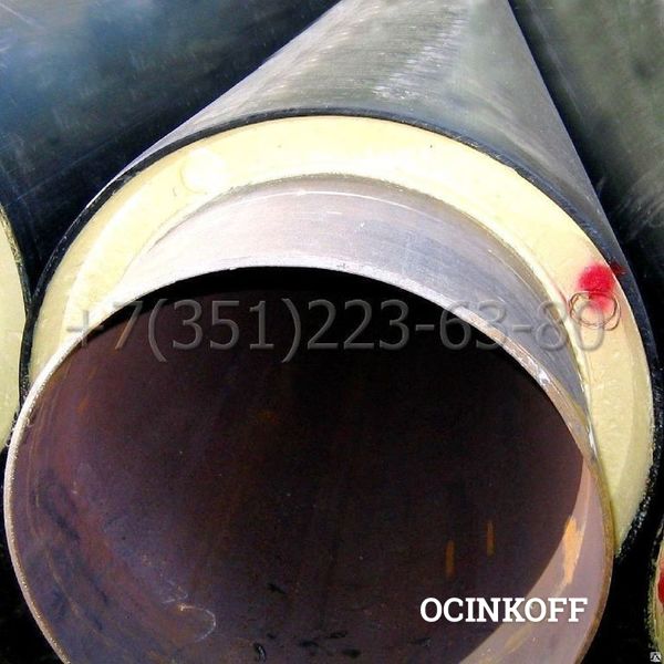 Фото Труба предизолированная 50мм ППМ стальная ППС полиэтиленовая - 1600мм в ППУ