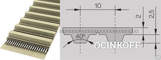 Фото Ремень зубчатый полиуретановый Профиль 16 Т 10 / 630 Opti