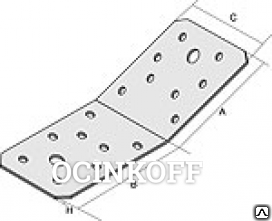 Фото Уголок для стр. соед. 135град 90х90х65х2 мм оц. //50