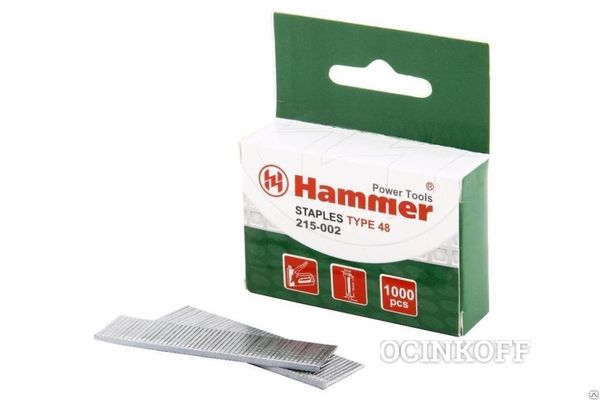 Фото Гвозди для степлера Hammer Flex 215-002 16мм, сечение 1.25мм, T-образные (