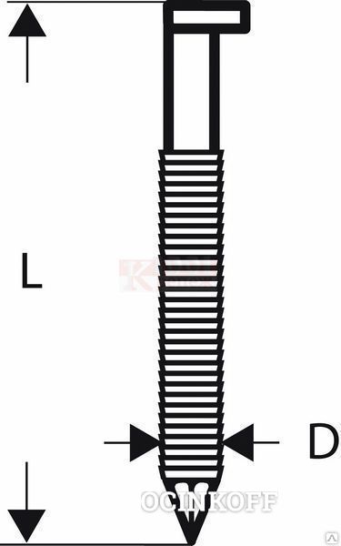 Фото BS-GDOG R 2.8x65мм Гвозди BOSCH в обойме с D-образной головкой типа R SN34D