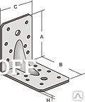 Фото 70*70*55*2мм уголок усиленный крепежный, цинк