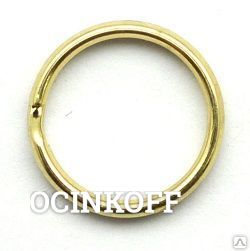 Фото 10мм кольцо витое, сталь, желтое