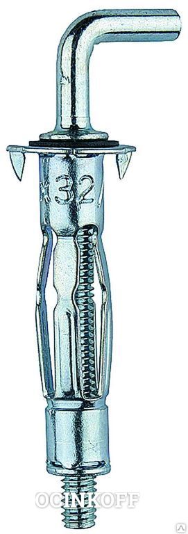 Фото Анкер ЗУБР д/пустотелых констр. оцинк. с крюком, М4х32х13мм 150шт