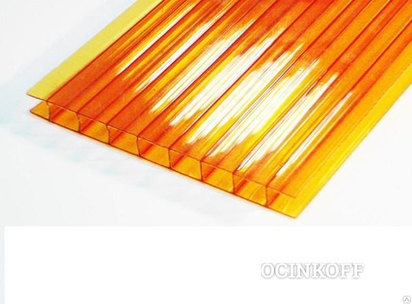 Фото Сотовый поликарбонат в листах PetAlex Primovera 10мм оранжевый 1,25 кг/м2,