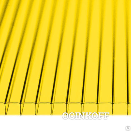 Фото Сотовый поликарбонат в листах PetAlex Primavera 8мм желтый 1,1 кг/м2, 2,1х6