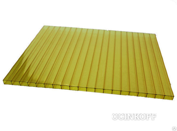 Фото Сотовый поликарбонат PetAlex Platino 4 мм желтый 0,85 кг/м2 2,1х6м