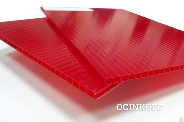 Фото Сотовый поликарбонат Petalex Pronto 6мм красный 1,2 кг/м2, 2,1х12м