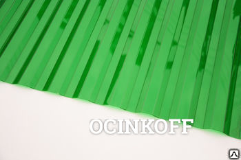 Фото Монолитный профилированный поликарбонат. Зеленый 1,3 мм
