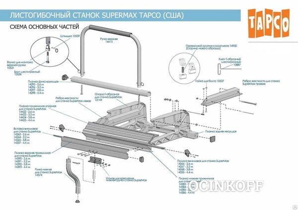 Фото Планка прижимная упорная для станка SuperMax 3,2 м